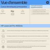 HP LaserJet Pro Imprimante 4002dn - Imprimer - Impression recto-verso; Vitesses de premiere page imprimée; Éco-énergétique; Taille compacte; Sécurité renforcée