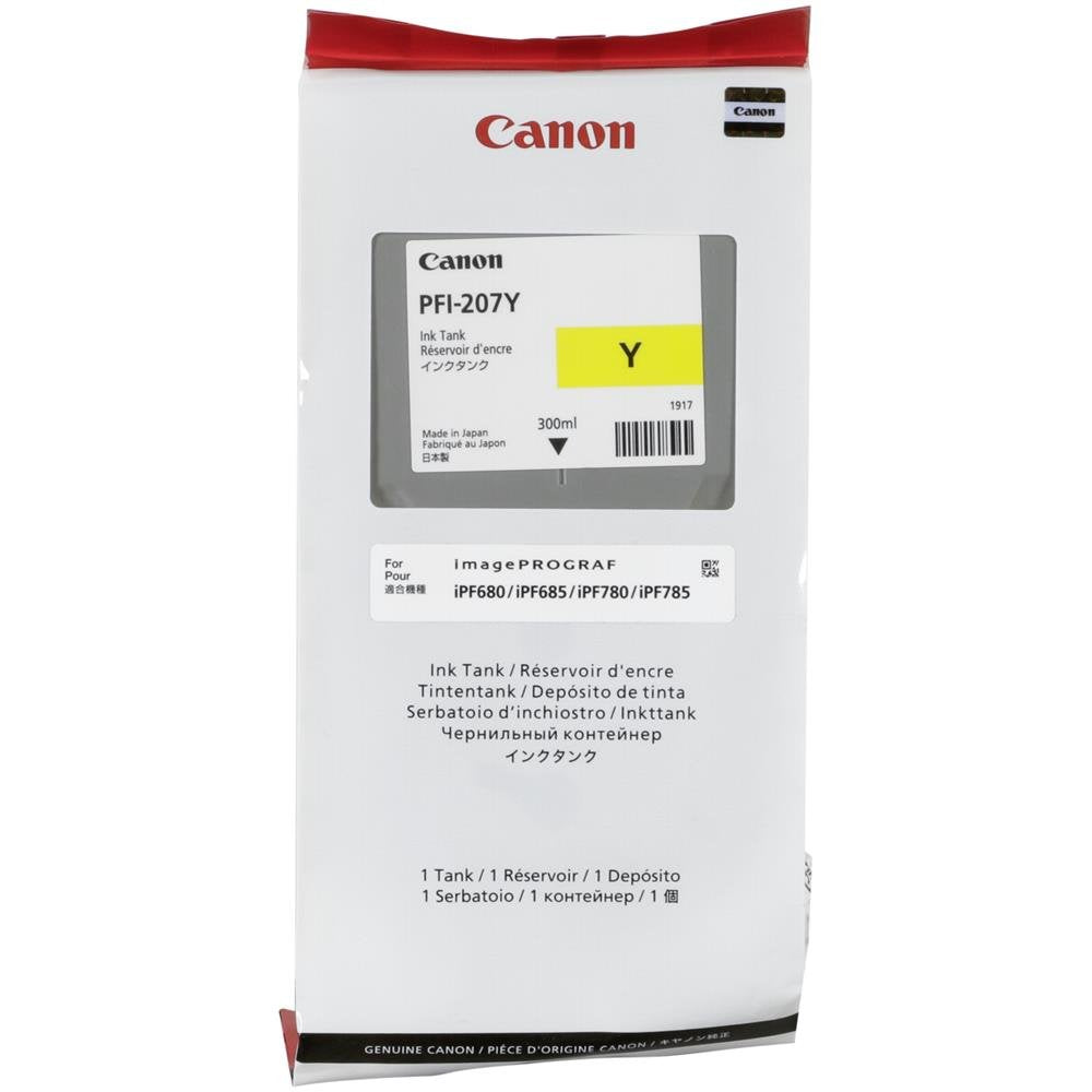 CANON PFI-207Y cartouche dencre jaune capacité standard 300ml pack de 1