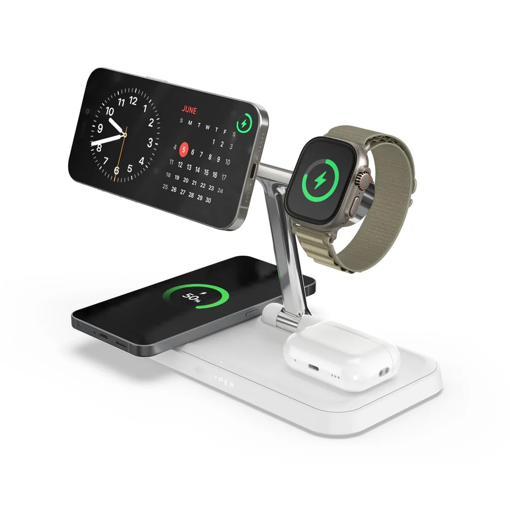 TARGUS Hyper HyperJuice QI2 4 in 1 Charging Stand - White