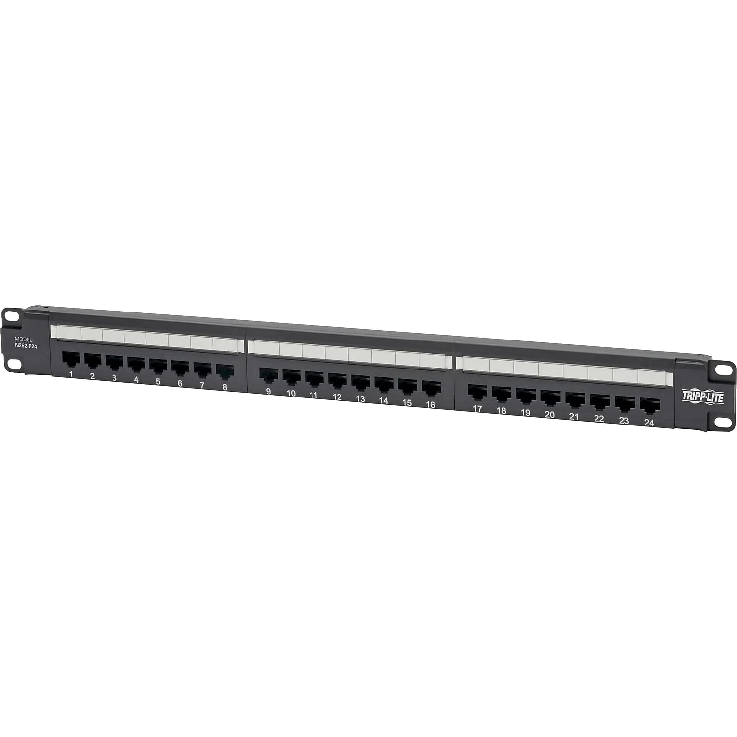 EATON TRIPPLITE Cat6 24-Port Patch Panel PoE+ Compliant 110/Krone 568A/B RJ45 Ethernet 1U Rack-Mount TAA