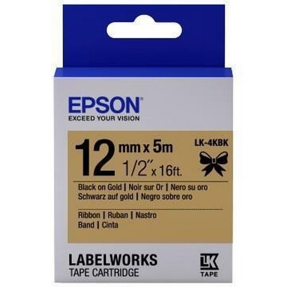 EPSON LK-4RKK Ruban satin Or/Rouge 12/5