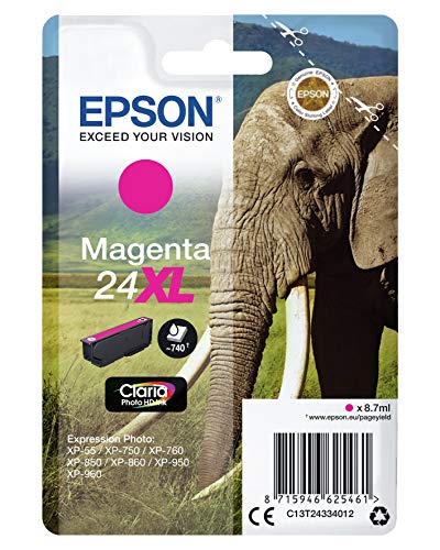 EPSON 1LB 24XL ink cartridge magenta high capacity 8.7ml 740 pages 1-pack RF-AM blister w/s