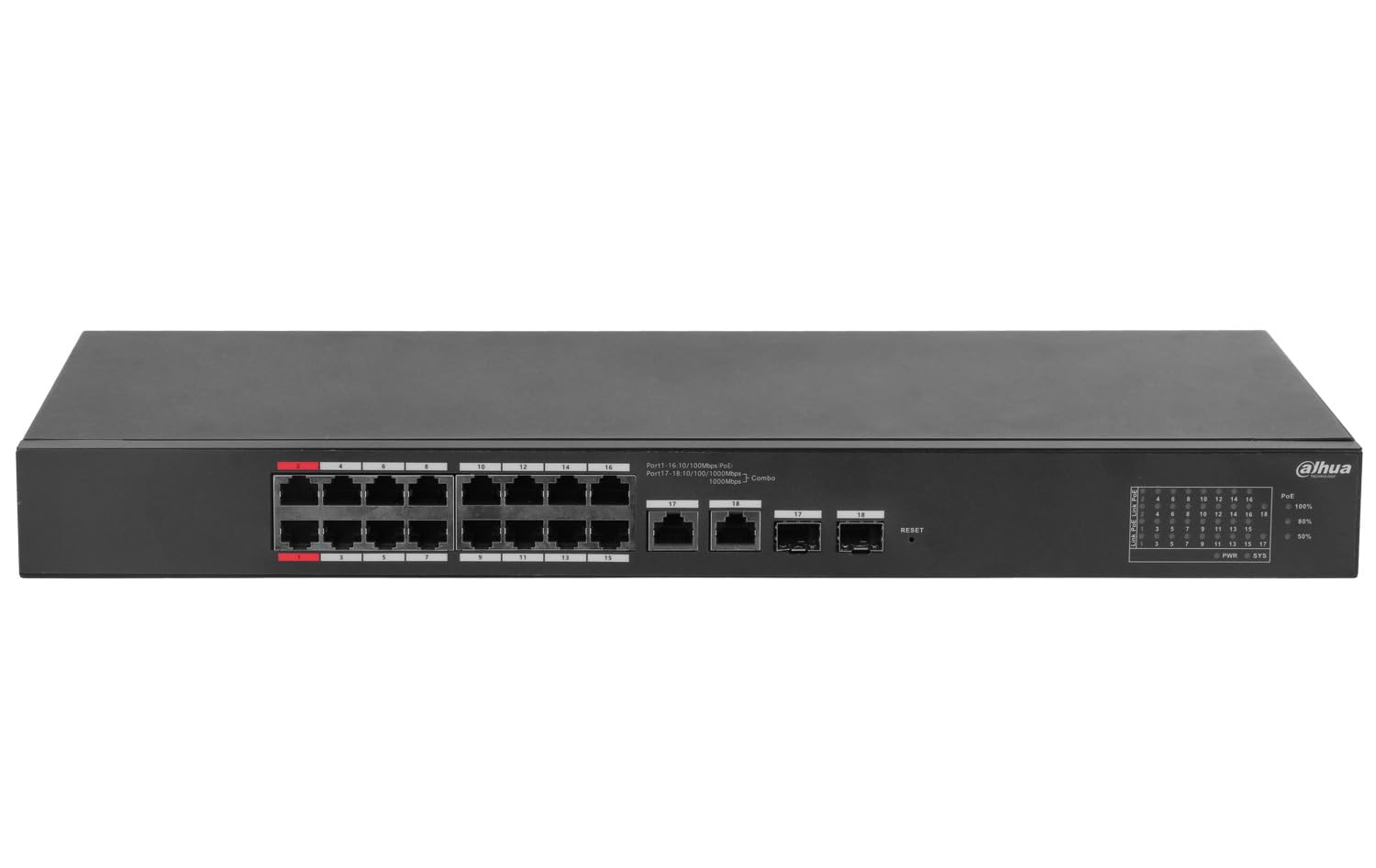 Dahua CS4218-16ET-240 Commutateur de bureau géré dans le cloud 18 ports avec 16 ports PoE