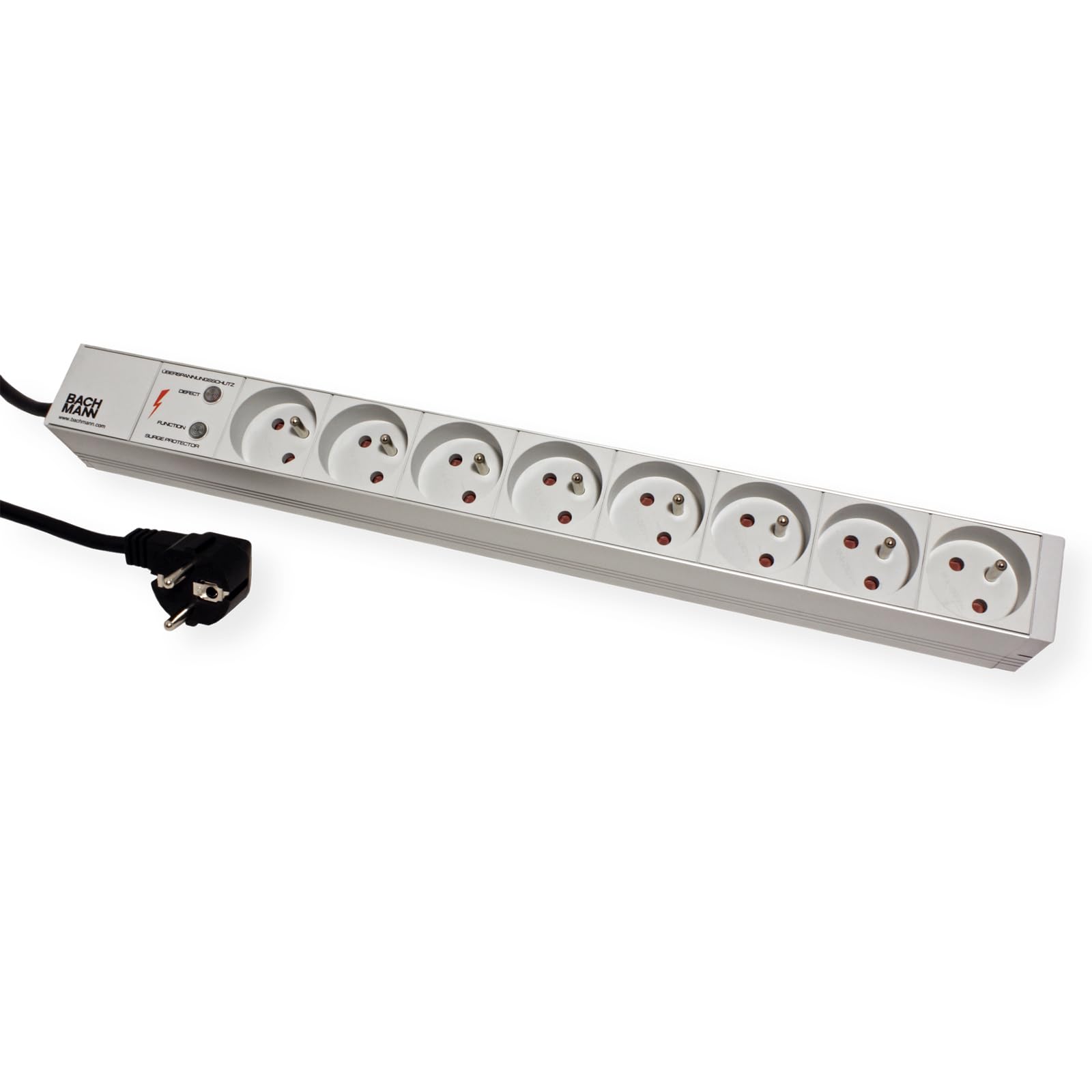 BACHMANN Multiprise 19" 333.4061 8 prises avec interrupteur et parasurtenseur