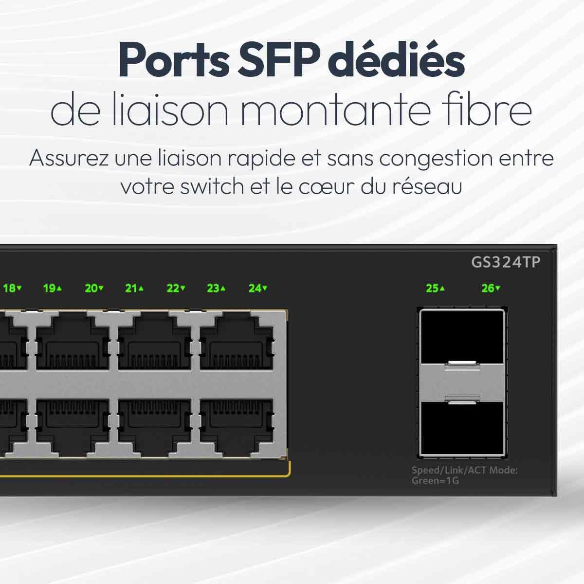 NETGEAR S350 Series 24-Port Gigabit Ethernet PoE+ Smart Managed Essentials Switch with 2 Dedicated SFP Ports