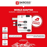 SKROSS PRO Adaptateur secteur tripolaire de voyage multi-pays