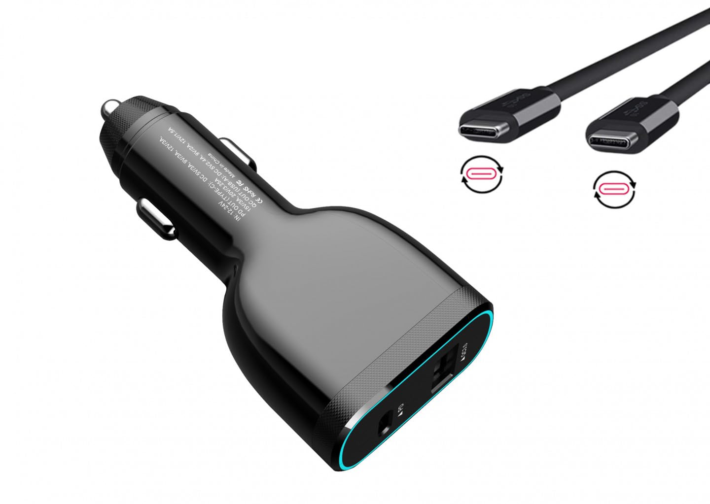 60W USB-C Pd Laptop Car Charger
