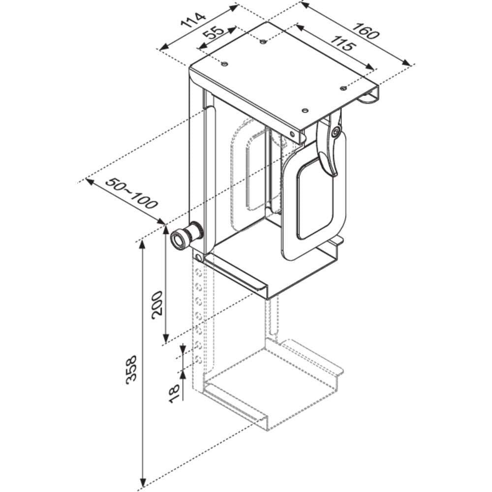 NEOMOUNTS CPU-D075BLACK Support pour ordinateur - max 10 kg - universel