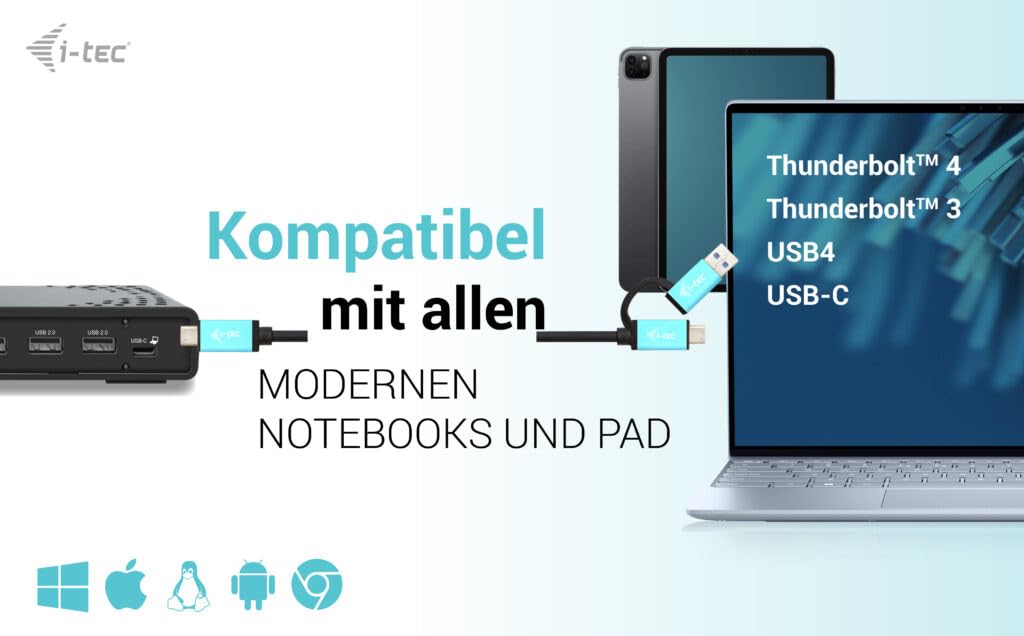 I-TEC USB-C Triple Display DS Gen2 2xDP 1xHDMI 1xGLAN 1xUSB 3.2 Gen2 2xUSB 3.2 Gen1 2xUSB-C Gen2 2xUSB 2.0 1xAudio/Mic PD100W