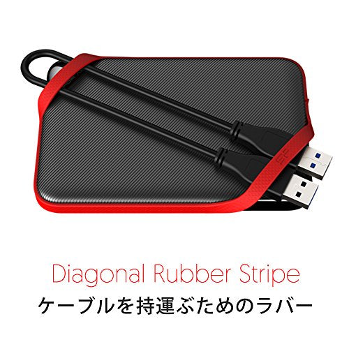 SILICON POWER External HDD Armor A62 5To 2.5p USB 3.2 Black/Red Shockproof MIL-STD 810G 516.7 Procedure IV Water-resistant IPX4