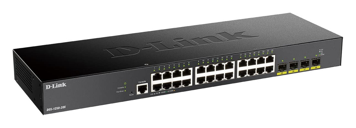 D-LINK 28-Port Smart Managed Gigabit Switch 4x 10G dlink green 3.0 24x 10/100/1000Mbit/s TP RJ-45 Port 4x 10Gbit/s Fiber SFP+