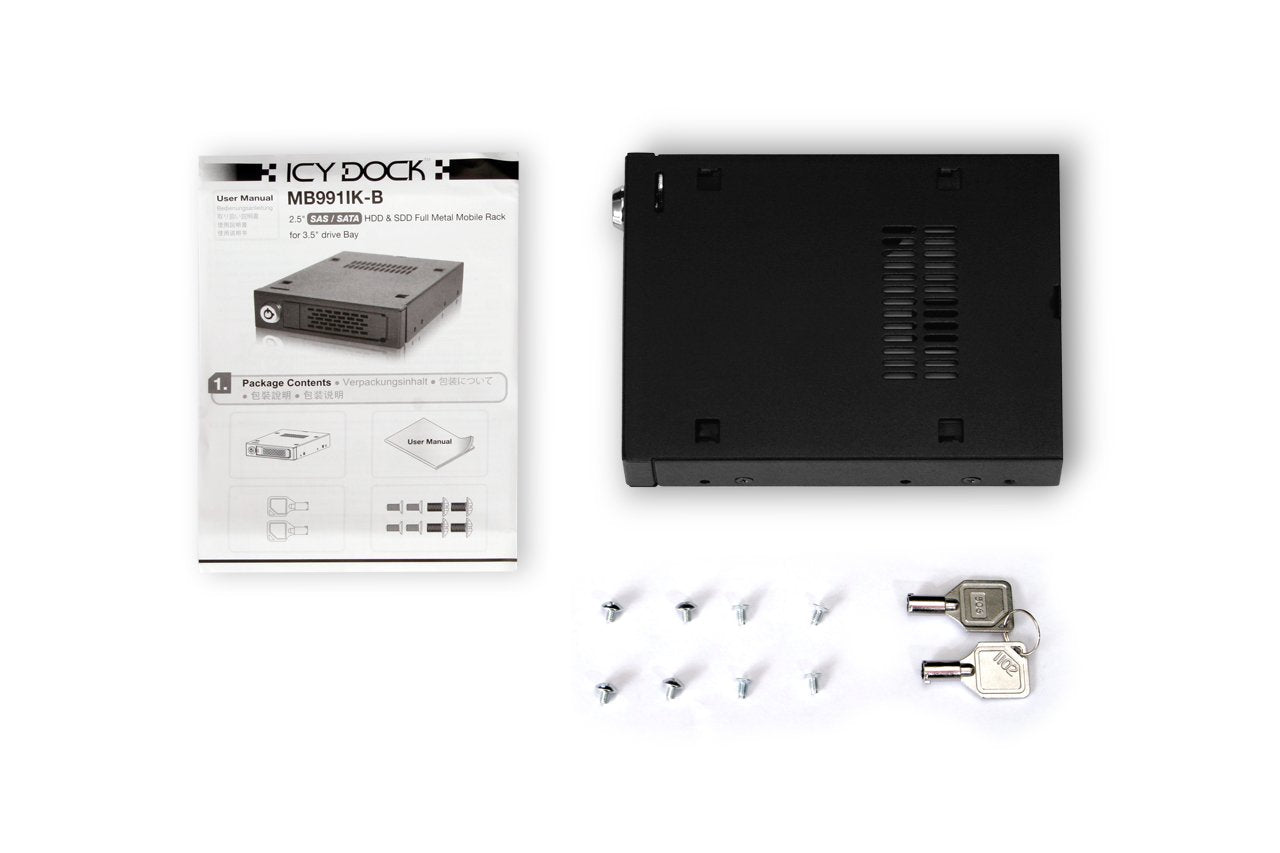 ICY DOCK Rack amovible MB991IK-B 1 disque SATA/SAS 2.5"
