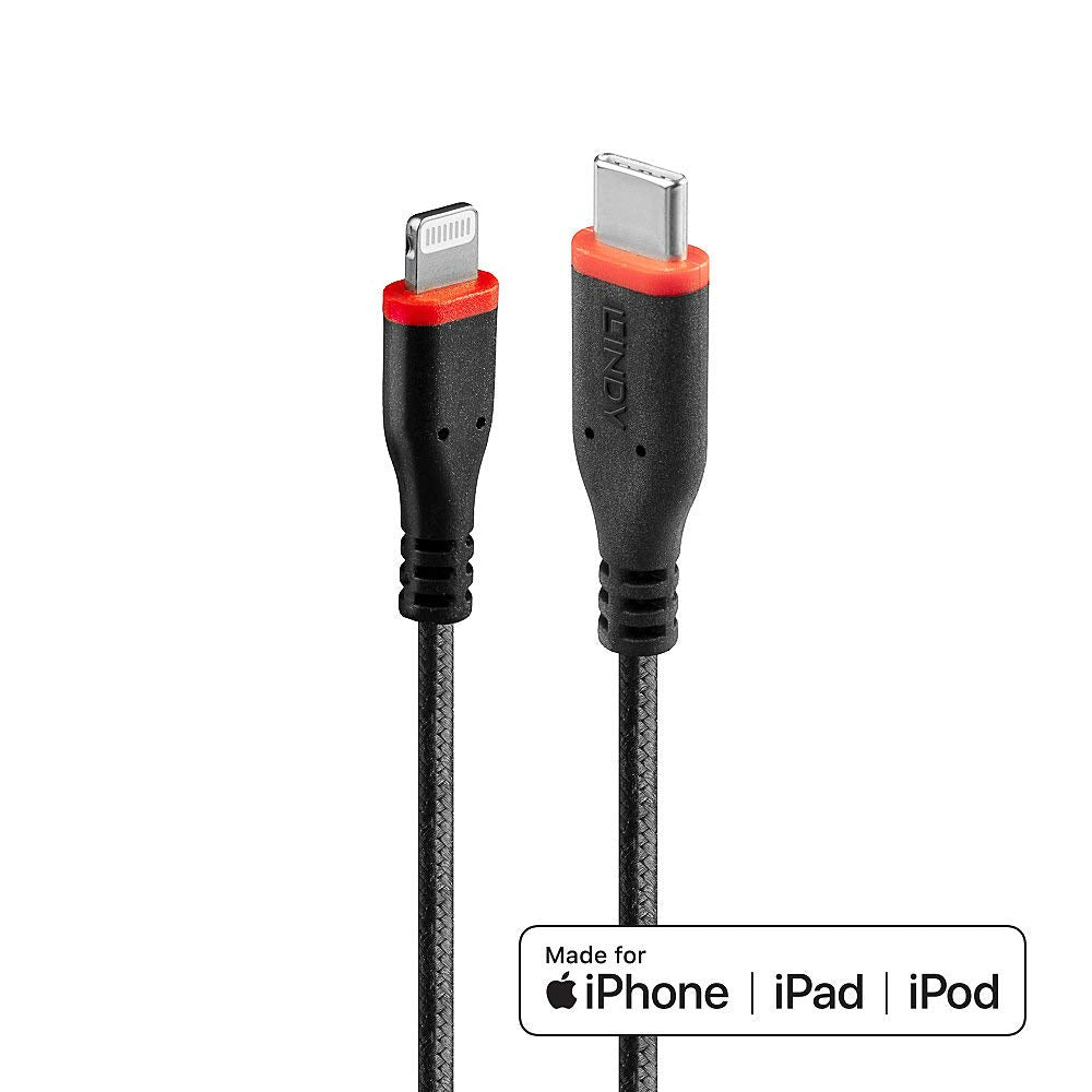 LINDY 1m reinforced USB Type C to Lightning charging Cable