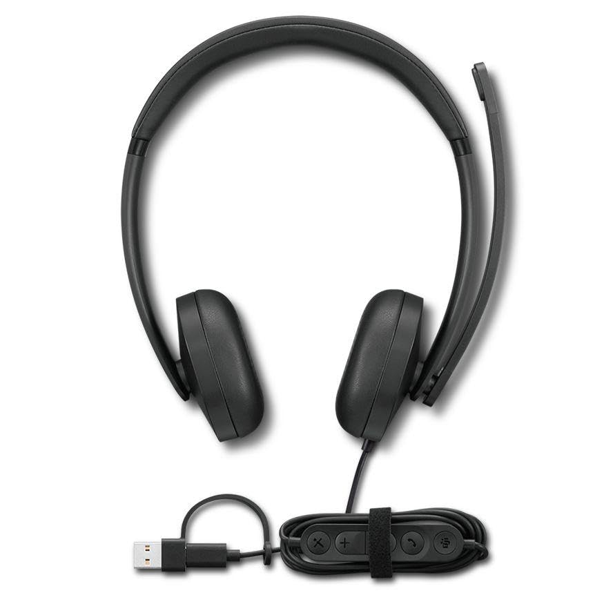 LENOVO 5000 Headset on-ear wired USB-C black Certified for Microsoft Teams