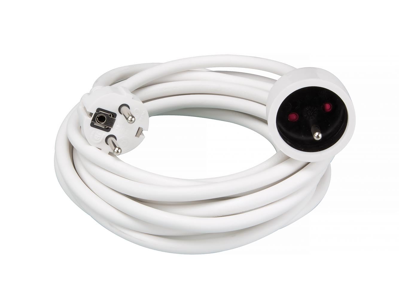 Rallonge secteur tripolaire blanche - 5,0 m