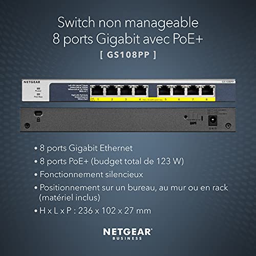 NETGEAR GS108PP Switch 8 ports PoE+ 10/100/1000