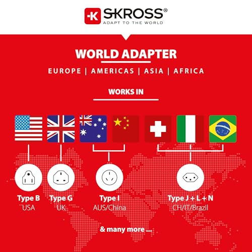 SKROSS PRO Adaptateur secteur tripolaire de voyage multi-pays