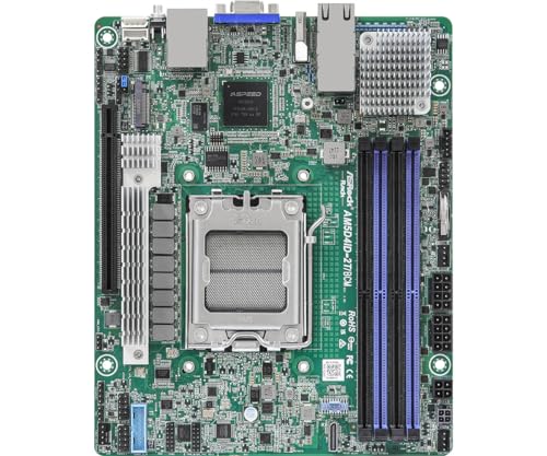 ASRock AM5D4ID-2T/BCM, 1xSKT AM5, AMD Ryzen 7000, X300, 4xDIMM, 1xM.2, 2x10GbE, IPMI