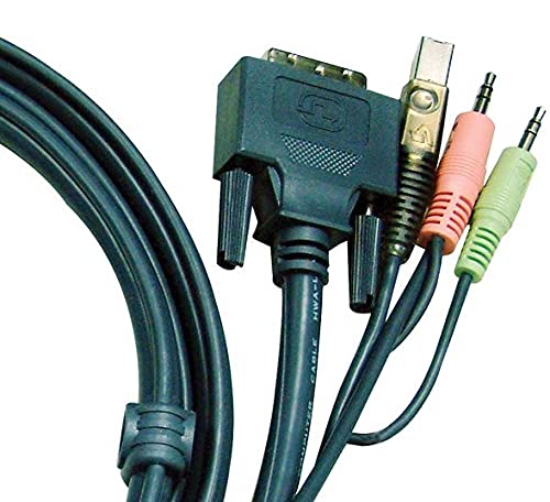 ATEN Câble KVM DVI-D USB Single Link 5m - 5 m - DVI-D - Noir - USB Type-A/3.5mm/DVI-D - USB Type-B/3.5mm/DVI-D - Mâle