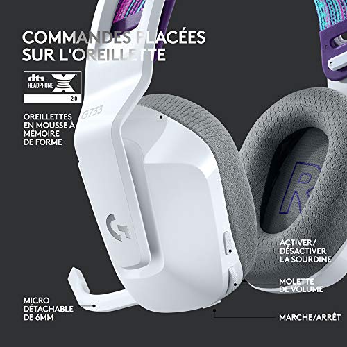 LOGITECH G G733 LIGHTSPEED Wireless RGB Gaming Headset Headset full size 2.4 GHz wireless white