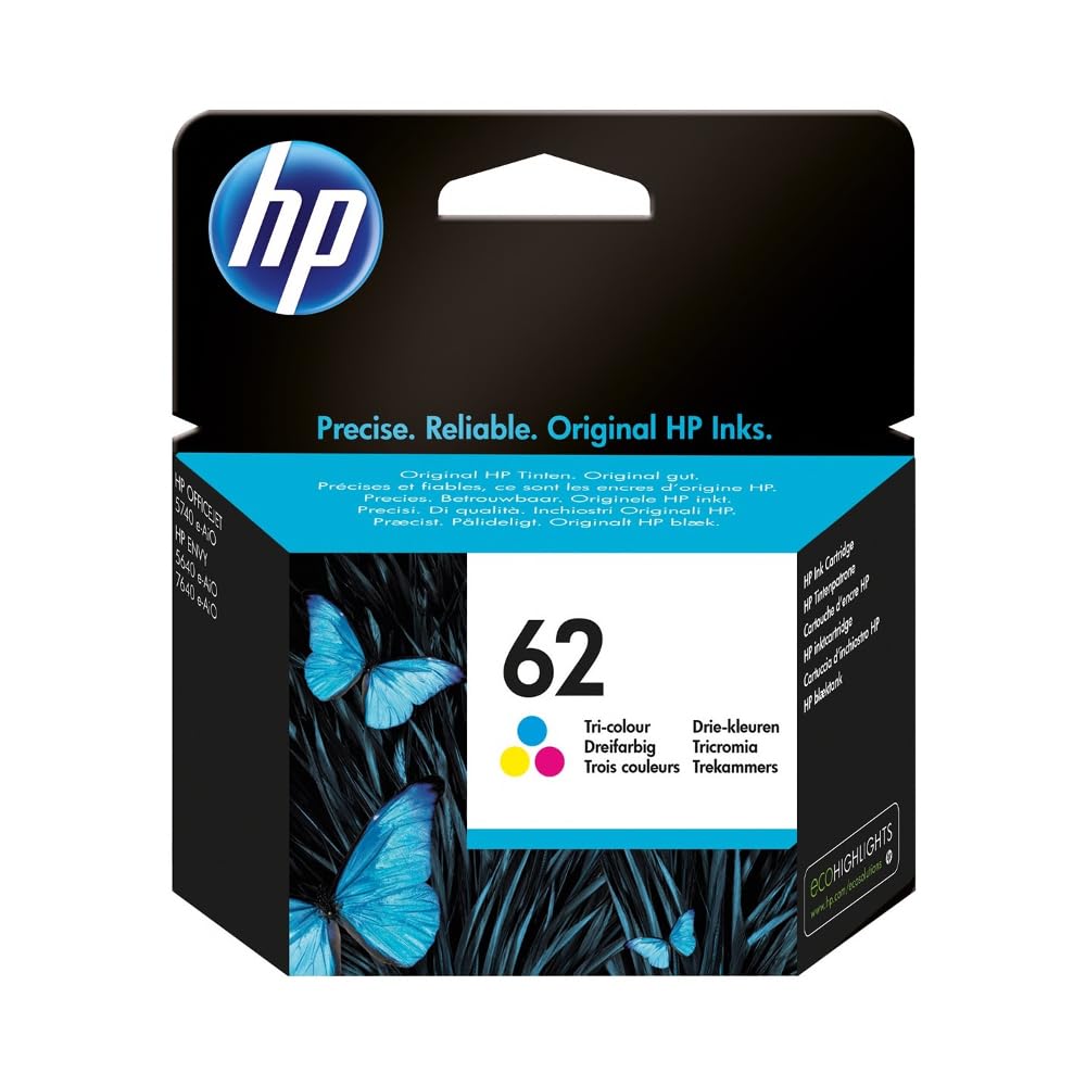HP 62 original Tri-color Ink cartridge C2P06AE 301 Blister