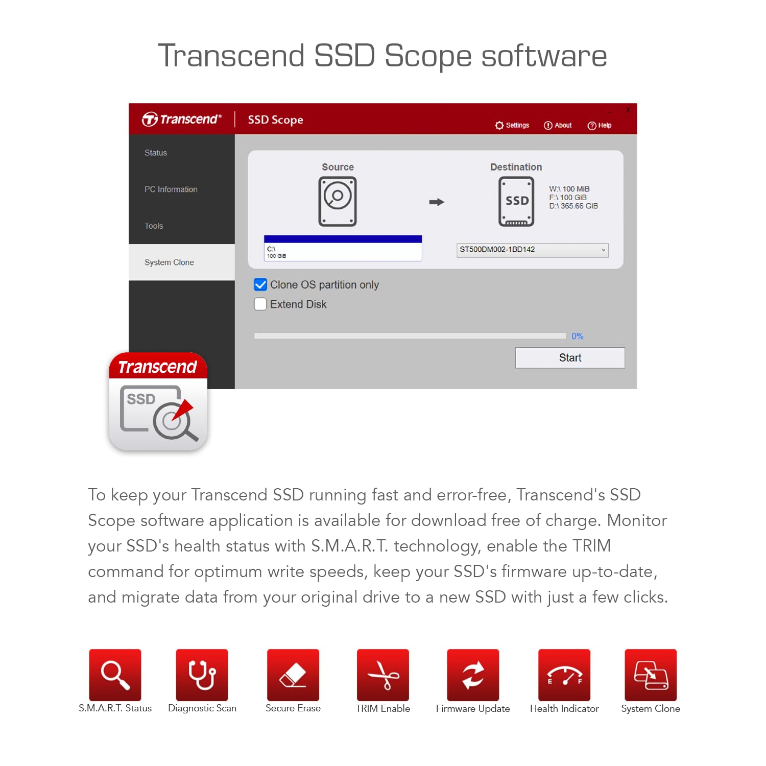 TRANSCEND 112S 512Go PCIe Gen3x4 M.2 2280 M-Key 3D TLC DRAM-less