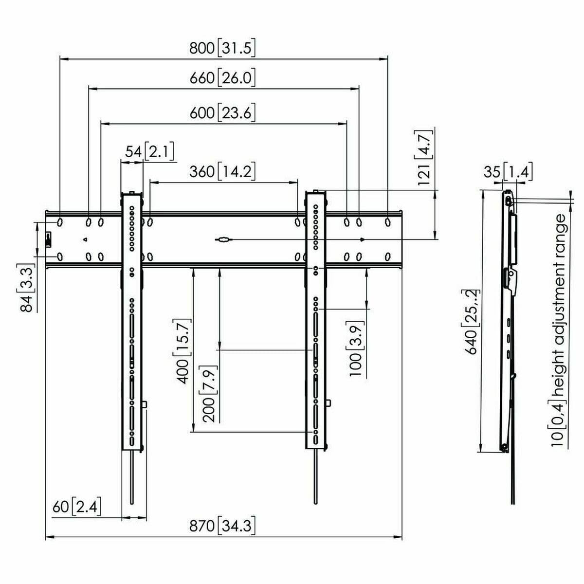 PFW 6800 DISPLAY WALL MOUNT FIXED