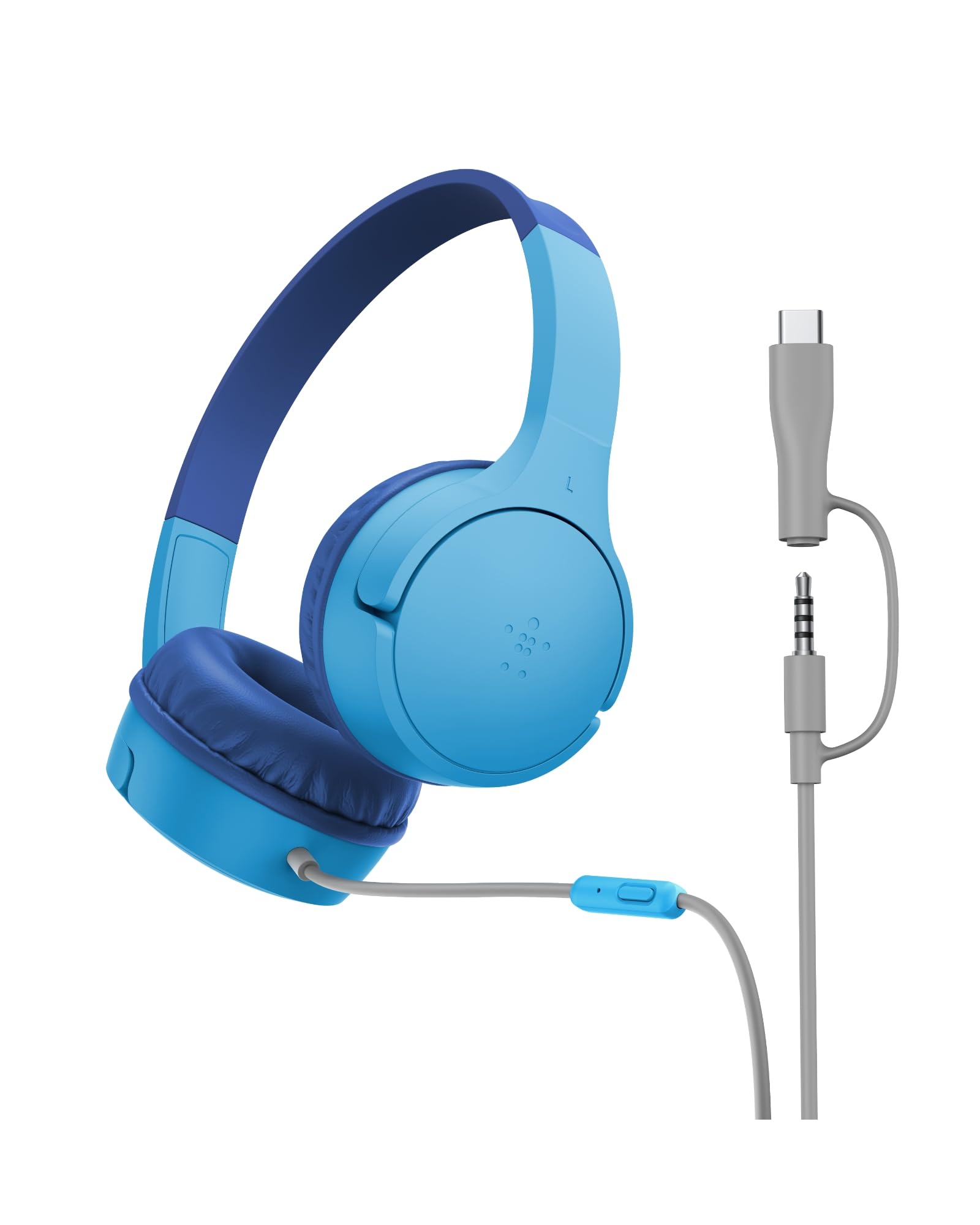 BELKIN SoundForm Mini Wired On-Ear Headphones USB-C & 3.5mm Blue