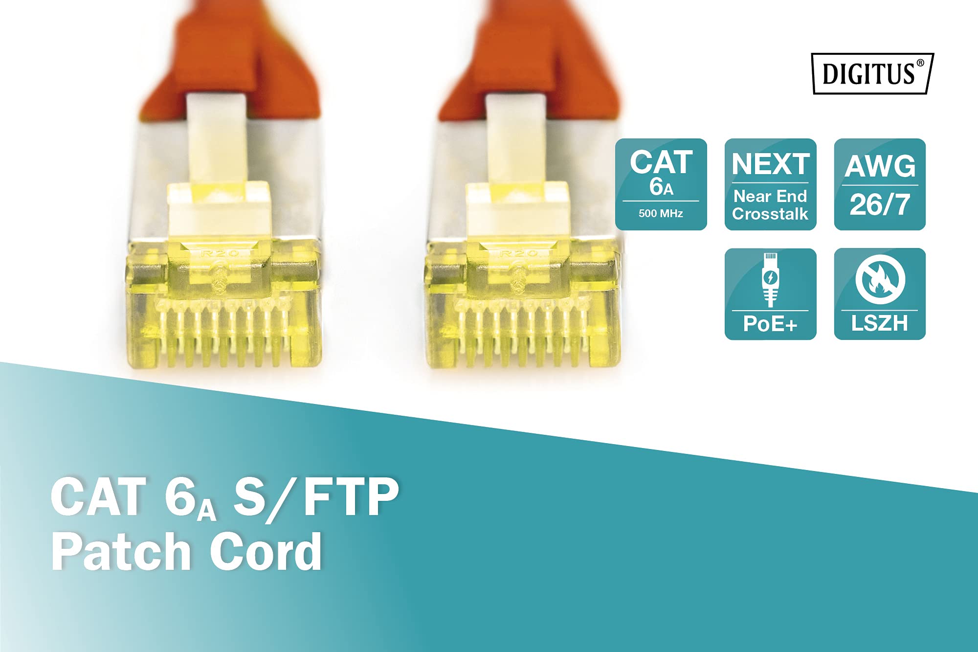 Digitus DK-1644-A-005/R câble de réseau Rouge 0,5 m Cat6a S/FTP (S-STP)