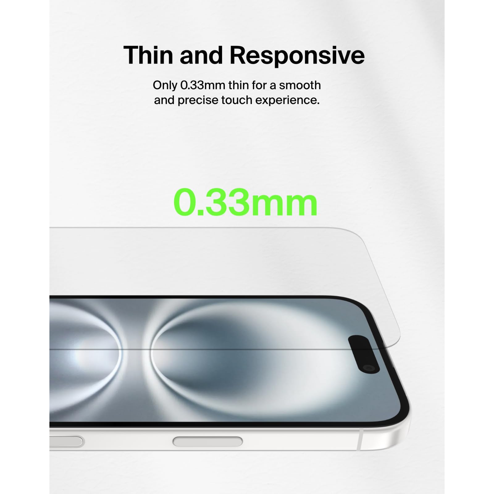 BELKIN ScreenForce Pro Tempered Glass AM Screen Protector - iPhone 16/15/14 Pro