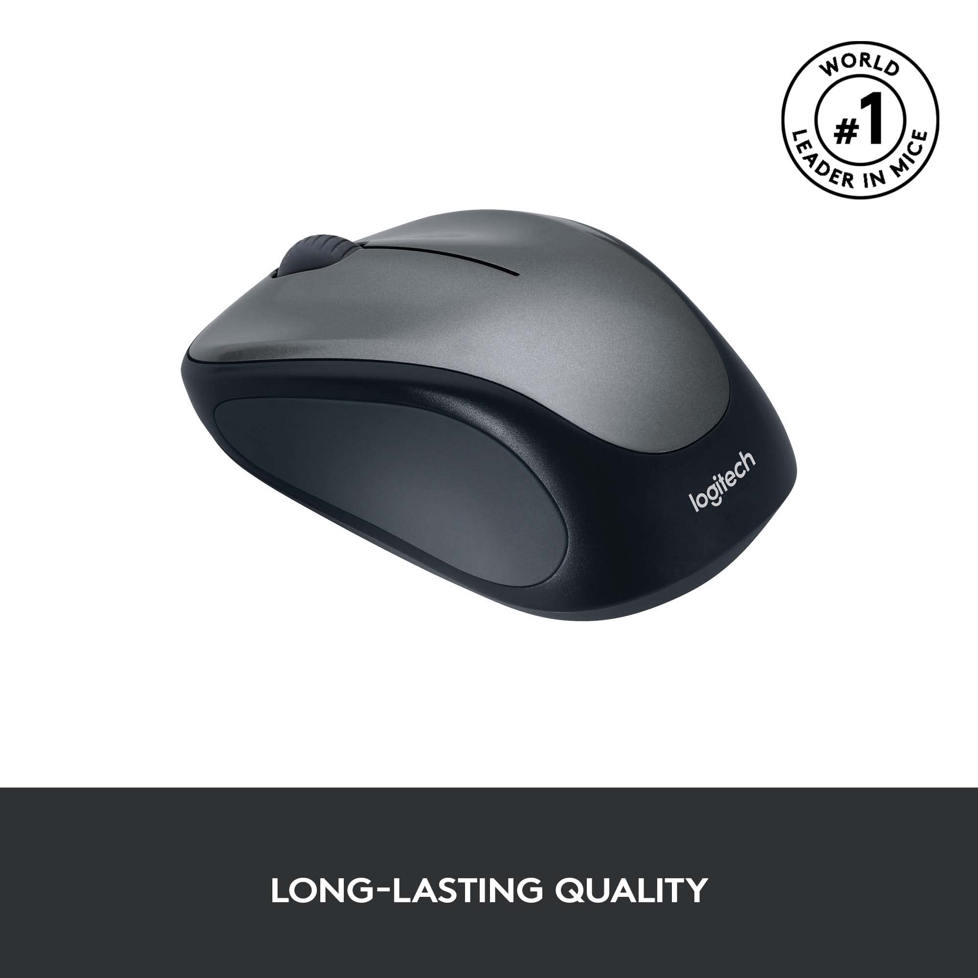 LOGITECH M235 Mouse right-handed optical wireless 2.4 GHz USB wireless receiver grey