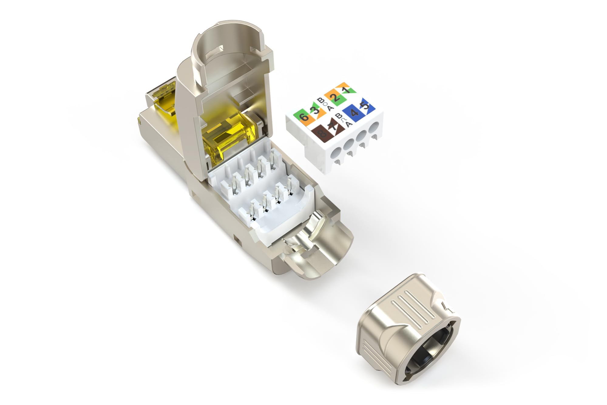 Digitus DN-93638 connecteur de fils RJ-45 Argent, Jaune
