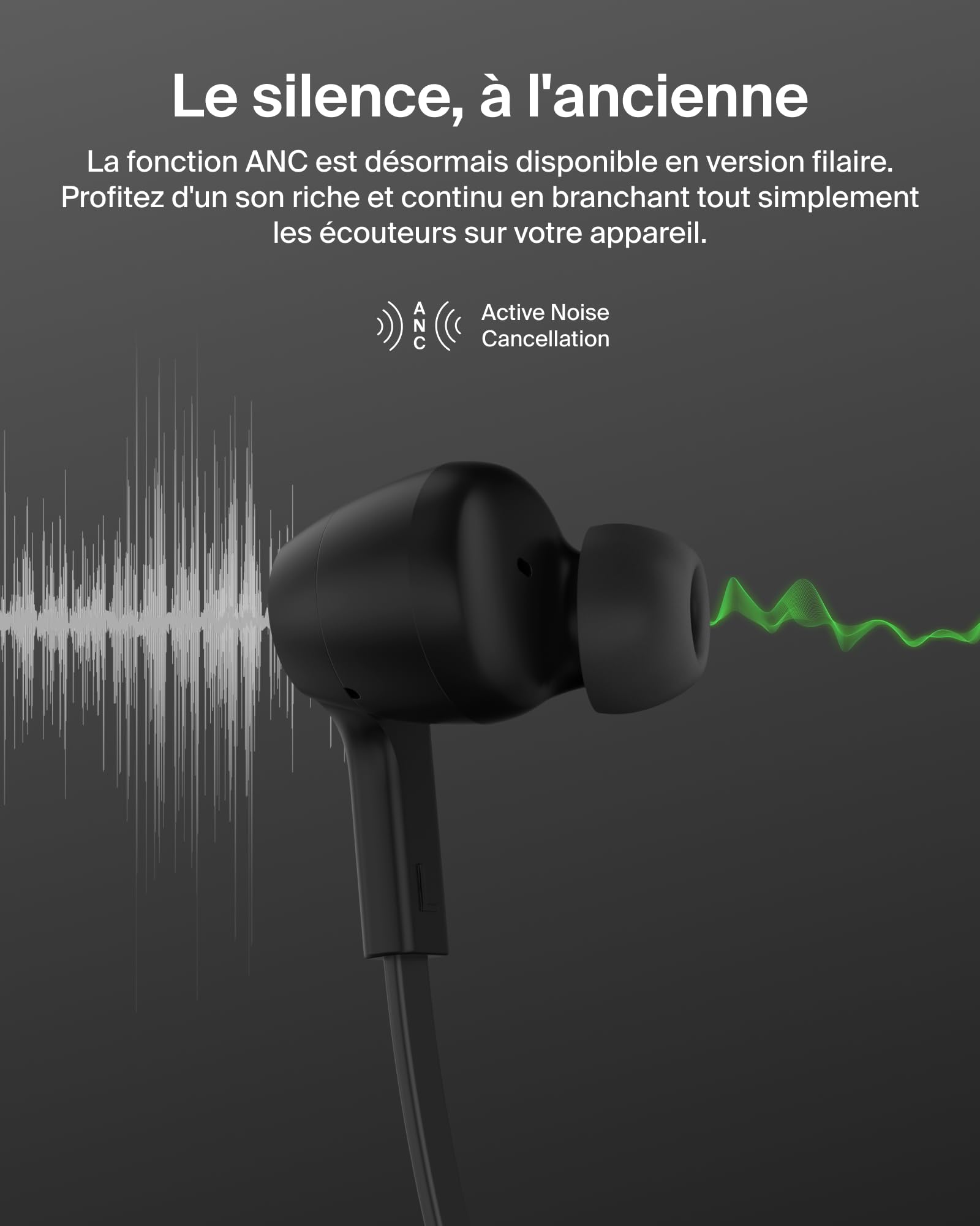 BELKIN SoundForm ANC Wired Eearbuds USB-C Black