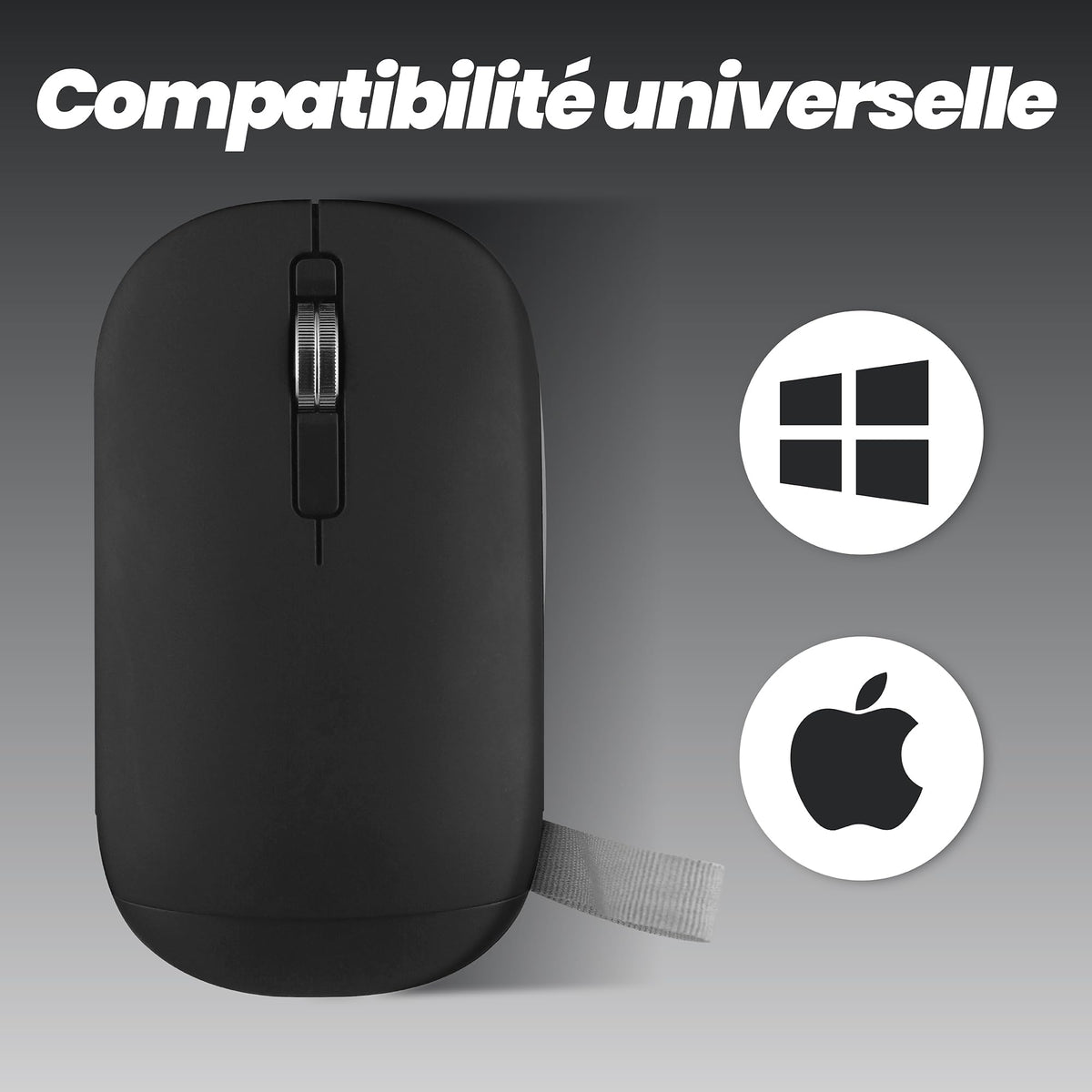 TNB COLOR - Souris sans fil double connexion - noir