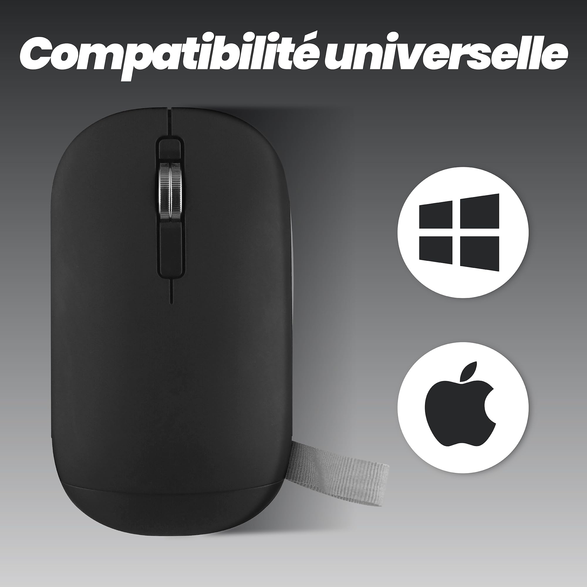 TNB COLOR - Souris sans fil double connexion - noir