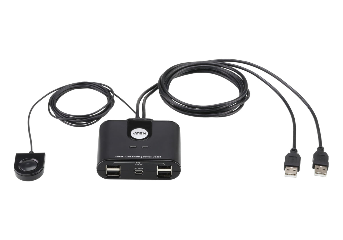 ATEN US224 commutateur écran, clavier et souris Noir