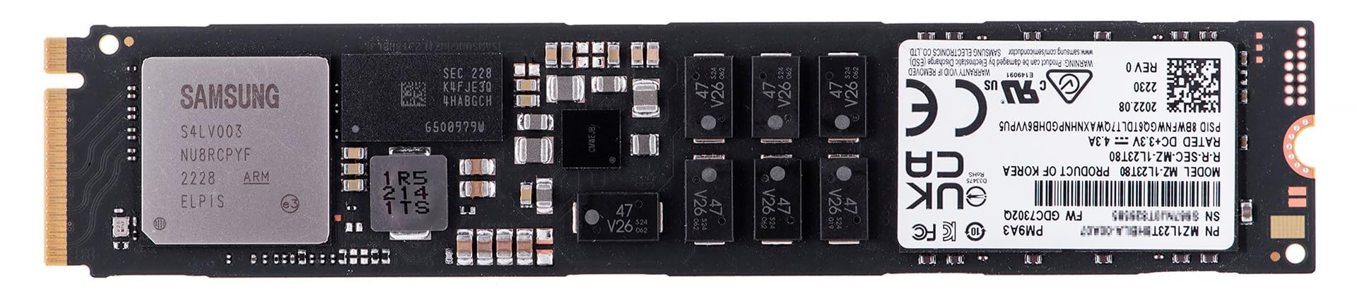 Samsung SSD PM9A3 3.84TB M.2 (22x110) NVMe Gen4 DWPD 1 MZ1L23T8HBLA-00A07