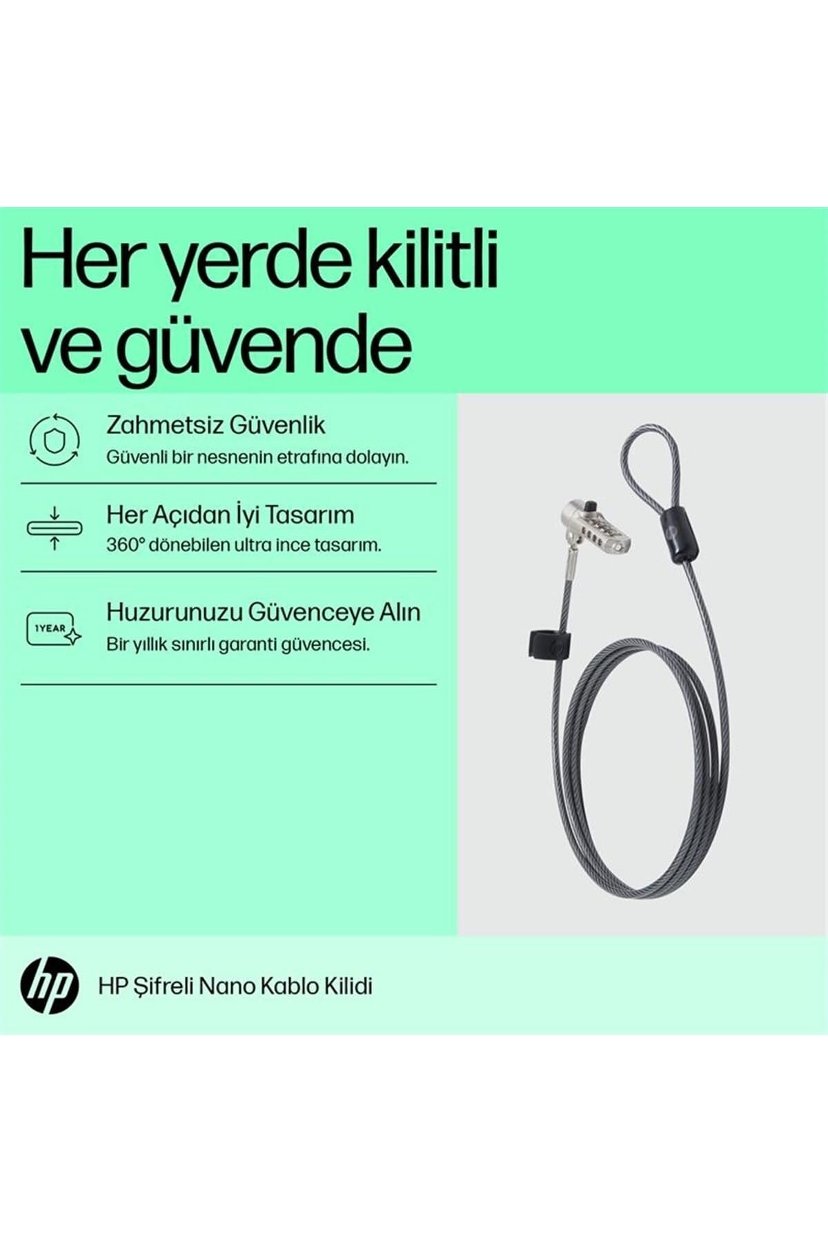 HP Nano Combination Cable Lock