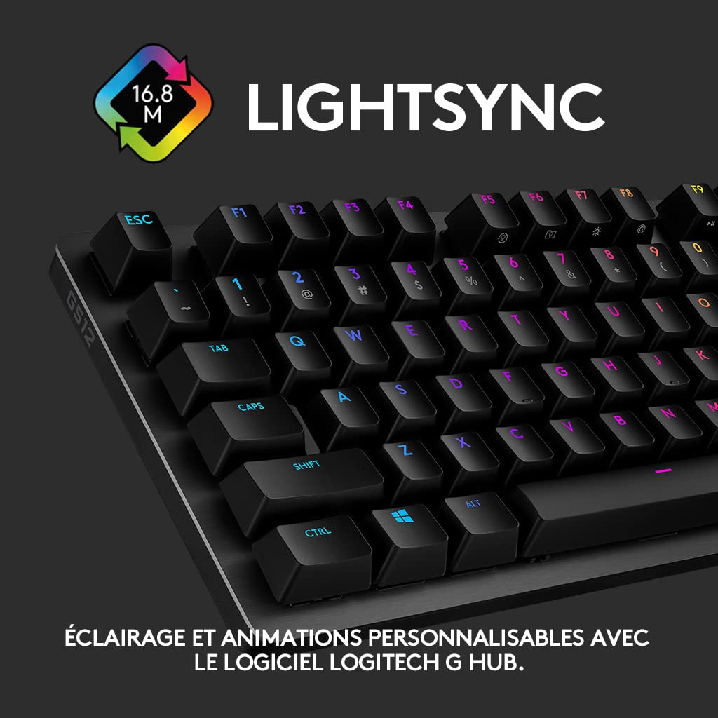 LOGITECH G512 Carbon RGB Mechanical Gaming Keyboard GX Blue Clicky - CARBON - FRA - CENTRAL