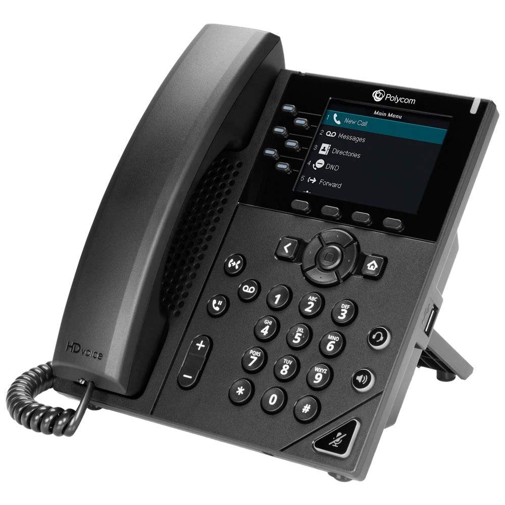 POLY VVX 350 téléphone de bureau IP PoE - 6 lignes SIP