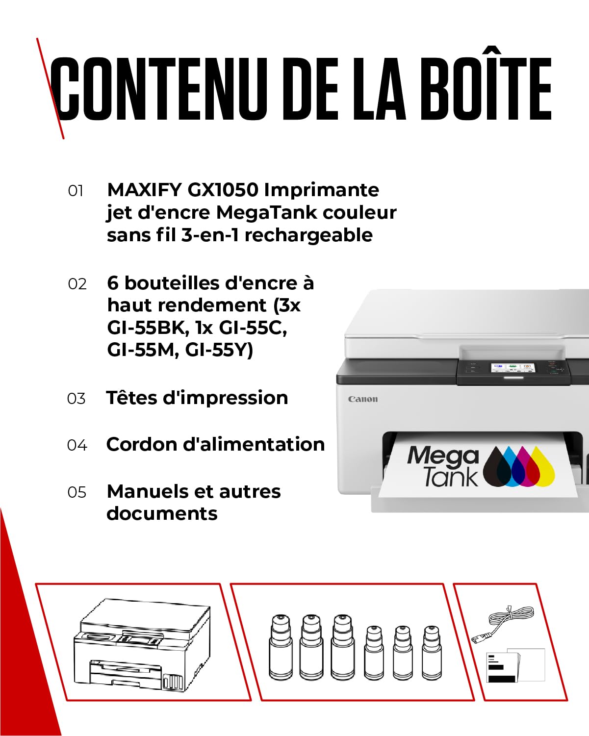 CANON MAXIFY MEGATANK GX1050 MFP colour ink-jet 15ppm +1set ink +2black ink