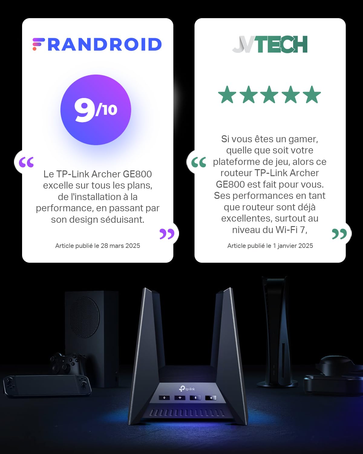 TP-LINK Archer GE800 BE19000 Tri Band Wi-Fi 7 Gaming Router