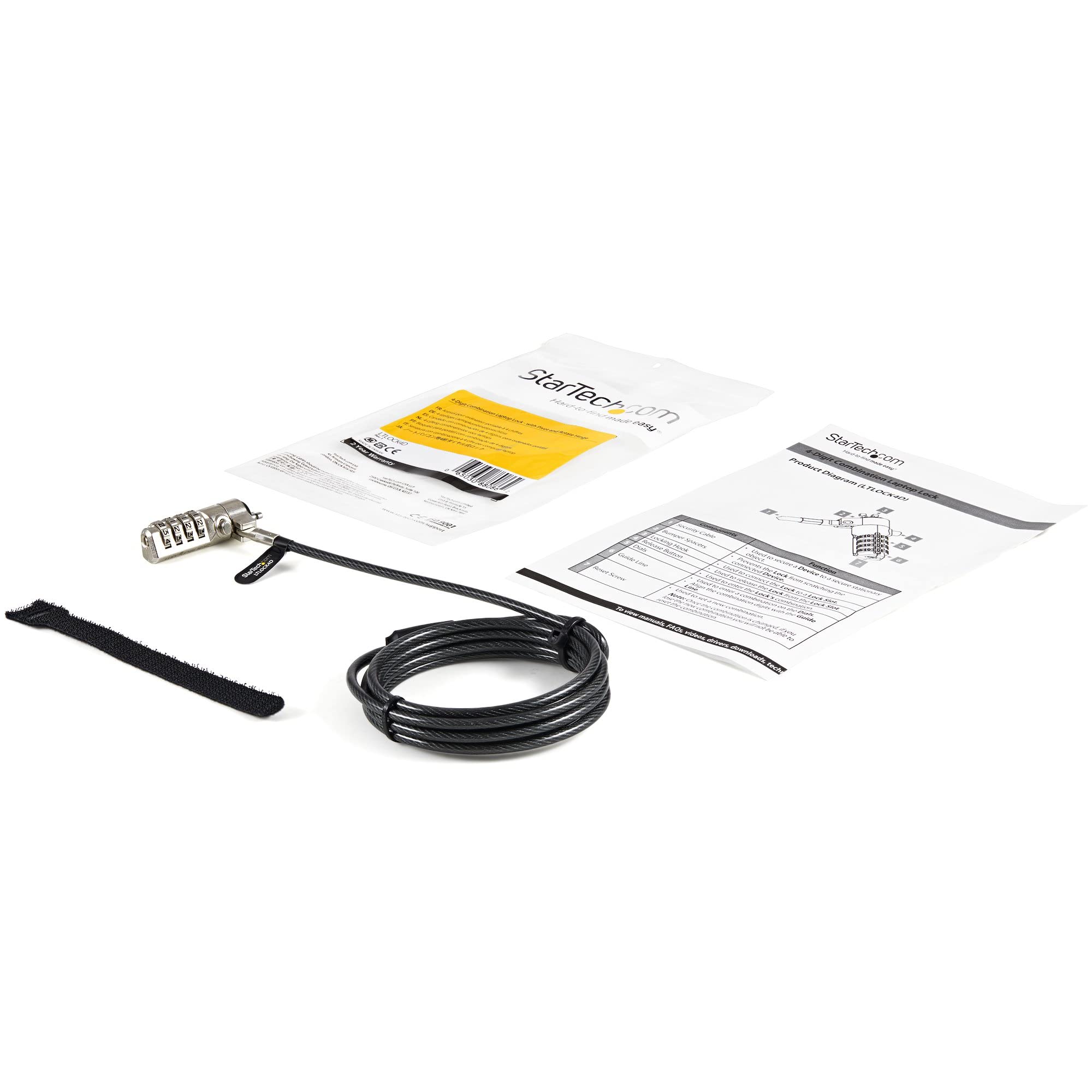 Cable Lock - 4-Digit Combination Lock