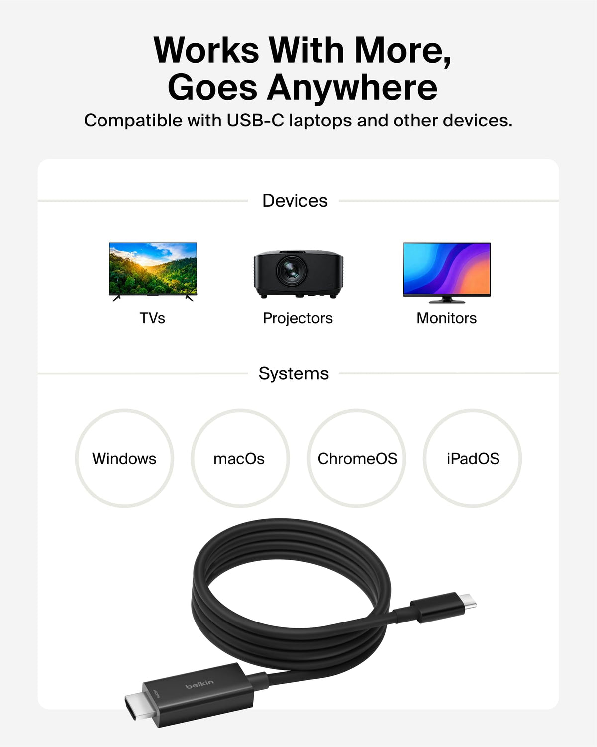 BELKIN USB-C to HDMI 2.1 Cable 2m