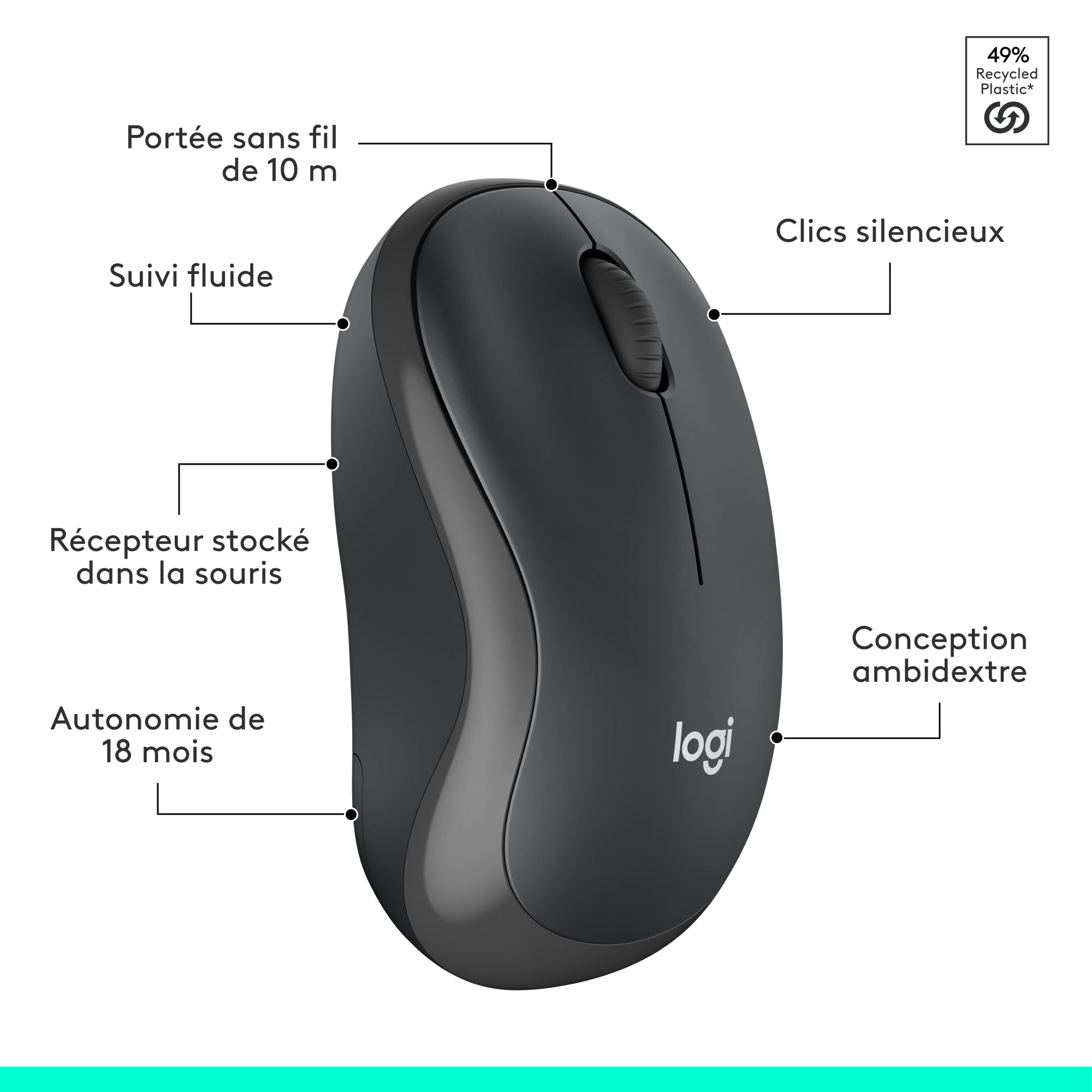 LOGITECH MK295 Silent Wireless Combo - GRAPHITE - FRA - CENTRAL