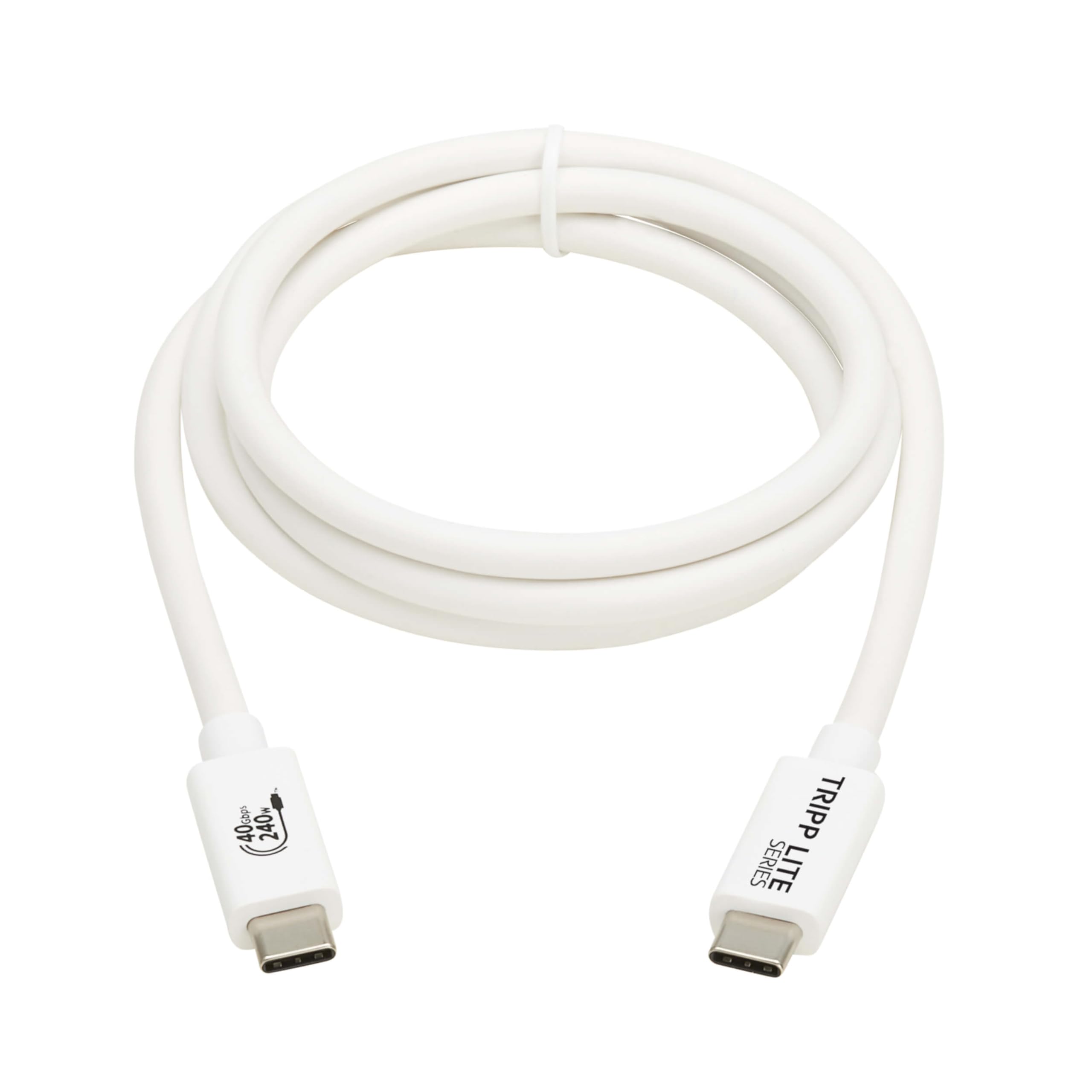 EATON TRIPPLITE series USB4 40Gbps Cable M/M USB-C 8K 60Hz 240W PD Charging White 1m 3.3ft.