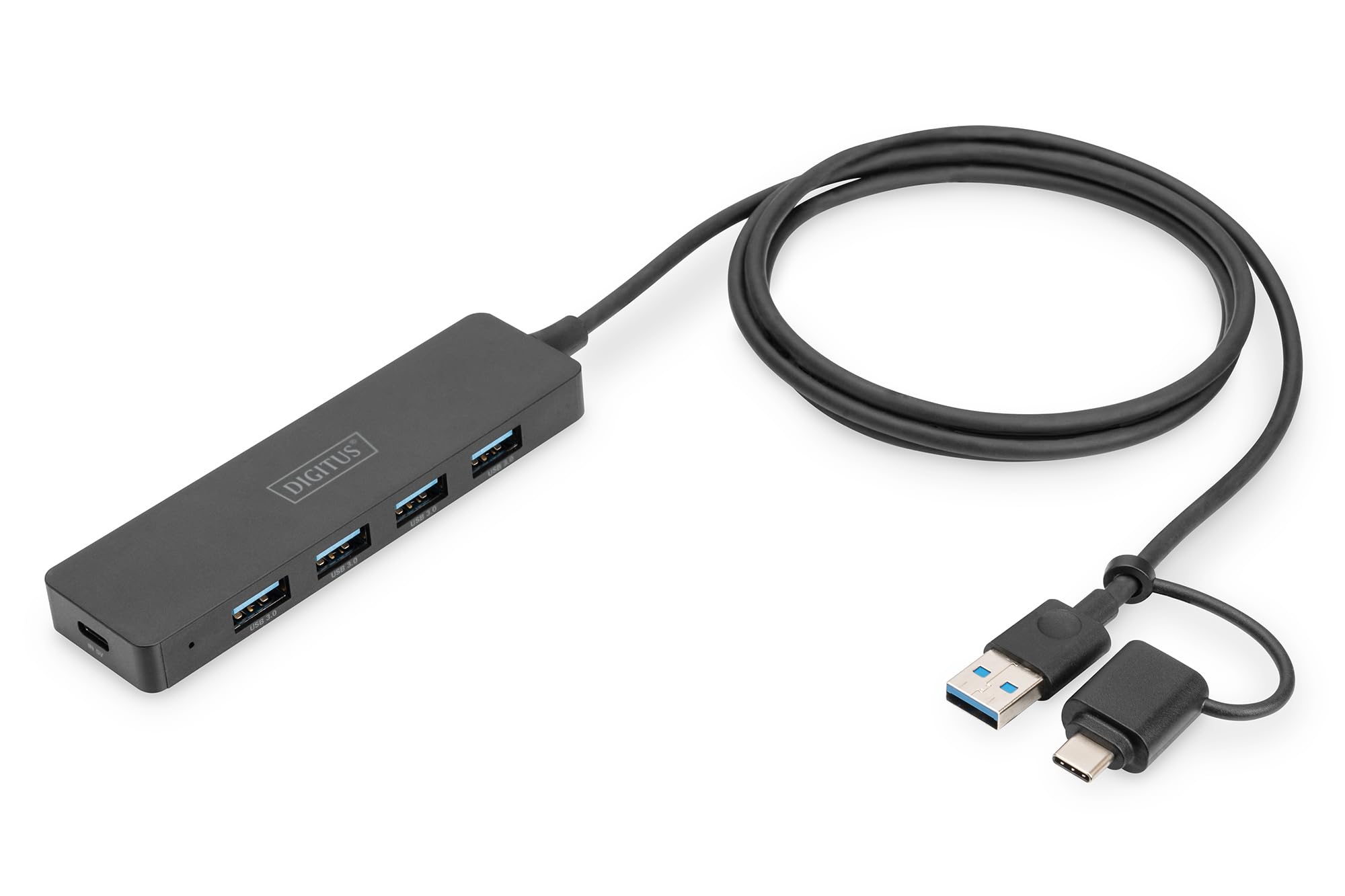 Digitus DA-70236 hub & concentrateur USB 3.2 Gen 1 (3.1 Gen 1) Type-A + Type-C 12000 Mbit/s Noir