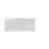 CHERRY Clavier Stream Keyboard TKL compact USB blanc grisé