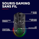 TRUST Souris gaming sans fil HELOX ultra légére - Noire