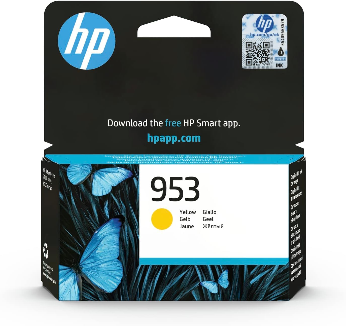 HP 953 original Ink cartridge F6U14AE BGX Yellow 700 Pages